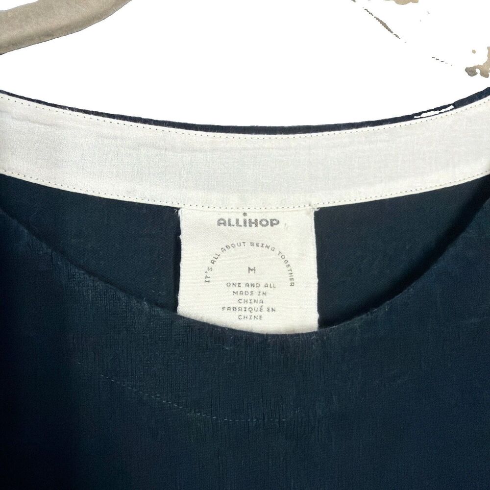 Anthropologie Allihop Dress Size Medium Blue and White Striped Boho Career - Picture 4 of 12